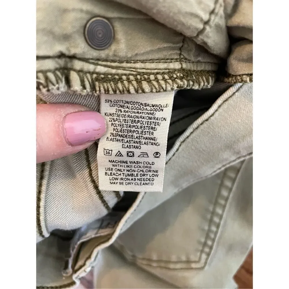 Free people green skinny jeans size 27